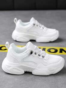 Của phụ nữ Ngoài trời Trắng Thoáng khí Thoải mái Nhẹ Chống trượt Giày Chạy bộ , Bố Giày dép - trắng - Xem 4