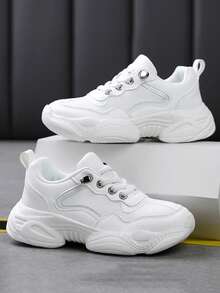 Của phụ nữ Ngoài trời Trắng Thoáng khí Thoải mái Nhẹ Chống trượt Giày Chạy bộ , Bố Giày dép - trắng - Xem 5