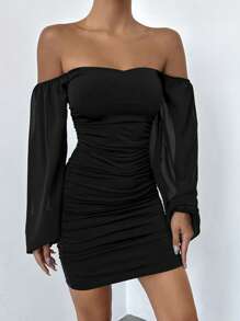 EURMUSE Solid Bodycon Backless Dress - Black - View 4