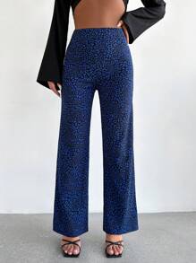SHEIN PETITE Allover Print Wide Leg Pants