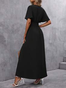 EMERY ROSE 蝴蝶袖高衩連衣裙