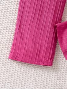 SHEIN Young Girl Solid Cami Top & Pants & Button Up Shirt