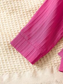 SHEIN Young Girl Solid Cami Top & Pants & Button Up Shirt