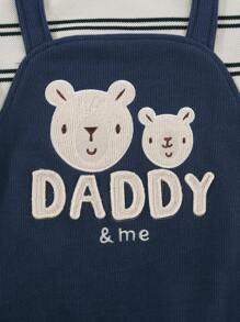 Peninsula Baby 男嬰熊和字母圖案二合一連身褲