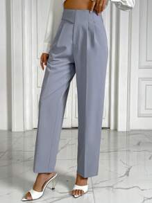 Chiquease Cao eo Chi tiết nếp Quần tây - Màu Xám nhạt - Xem 6