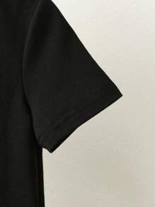 SHEIN 男小童小熊印花T恤&格紋印花短褲 - 彩色 - 查看 4