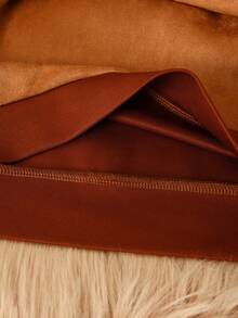 SHEIN Young Boy Simple Velvet Stand Collar Sports Sweatshirt For Autumn - Brown - View 3