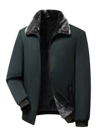 男士博格领泰迪熊衬里拉链加厚大衣