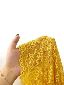 Bow Front Lace Cami Top & Shorts PJ Set Bow Tie - Yellow - View 7