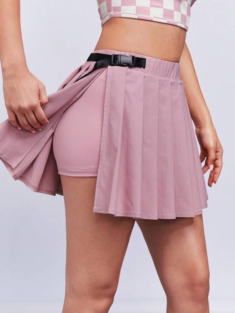 Solid Pleated Skirt