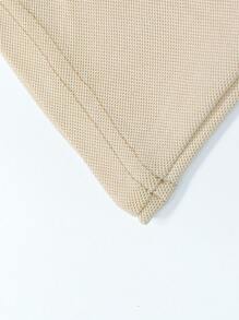 Manfinity Homme 男士拼接邊POLO衫 - 米色 - 查看 5