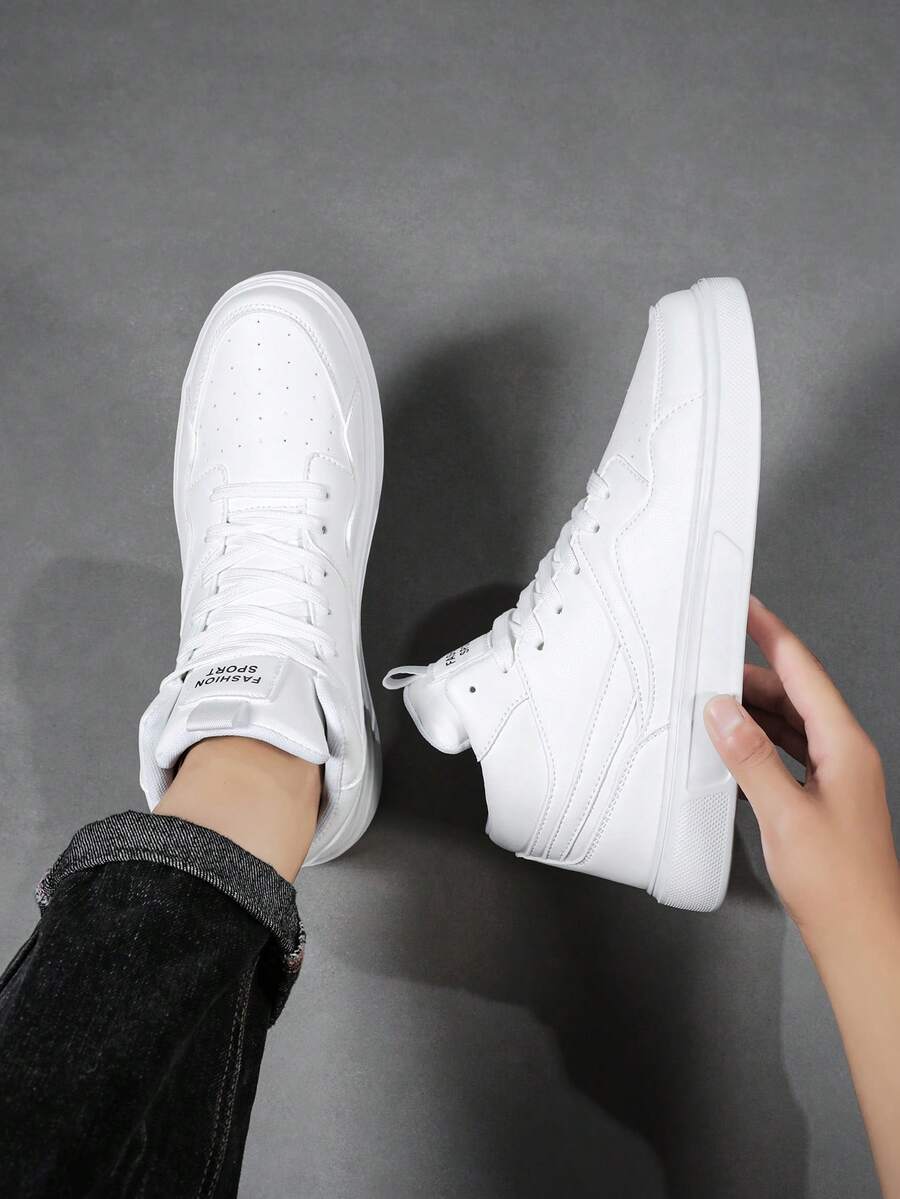 2023 Mới Mùa hè Ngoài trời Thoải mái Nam Trắng Điền kinh Giày dép , Mid-top - trắng - Xem 1