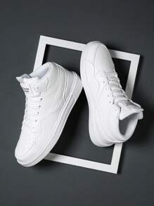 2023 Mới Mùa hè Ngoài trời Thoải mái Nam Trắng Điền kinh Giày dép , Mid-top - trắng - Xem 6