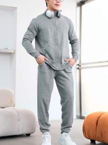 Manfinity Homme 男士纯色开衫和针织裤