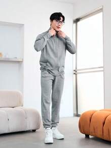 Manfinity Homme 男士纯色开衫和针织裤