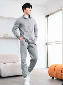 Manfinity Homme 男士纯色开衫和针织裤