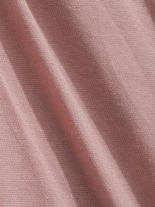 DAZY Solid Tie Front Crop Blouse Without Cami Top - Pink - View 9