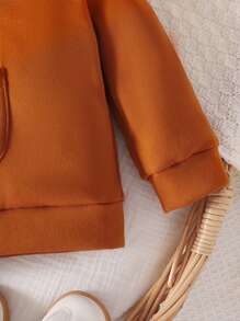 Baby Girl 3D Ear Design Sweatshirt - Brown - View 6