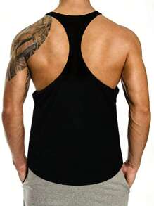 Manfinity Homme Áo thun cotton hình vương miện cho nam, áo ba lỗ không tay màu đen, quà tặng bạn trai - màu đen - Xem 2