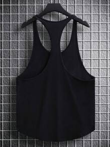 Manfinity Homme Áo thun cotton hình vương miện cho nam, áo ba lỗ không tay màu đen, quà tặng bạn trai - màu đen - Xem 3