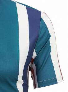 男士條紋印花襯衫 - 彩色 - 查看 3