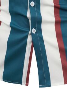 男士條紋印花襯衫 - 彩色 - 查看 6