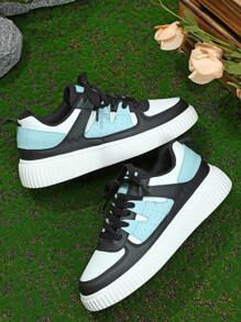 Colorblock Casual Canvas Sneakers, Athletic Shoes For Students