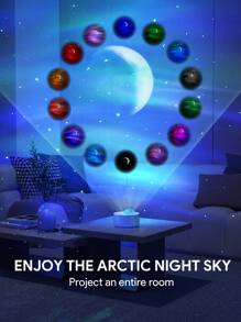 JMMO 带白噪音的星空投影仪夜灯，天空星空投影仪，舒缓睡眠定时器和遥控器，适合儿童、派对、家庭圣诞礼物，秋冬必备品 - 白色 - 查看 2
