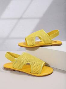 Plus Size Women's Flat Sandals, Beach Slippers For Summer, European And American Style - Yellow - View 5