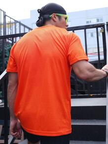 Manfinity Sport Corelite Men Letter Graphic Sports Tee - Orange - View 2