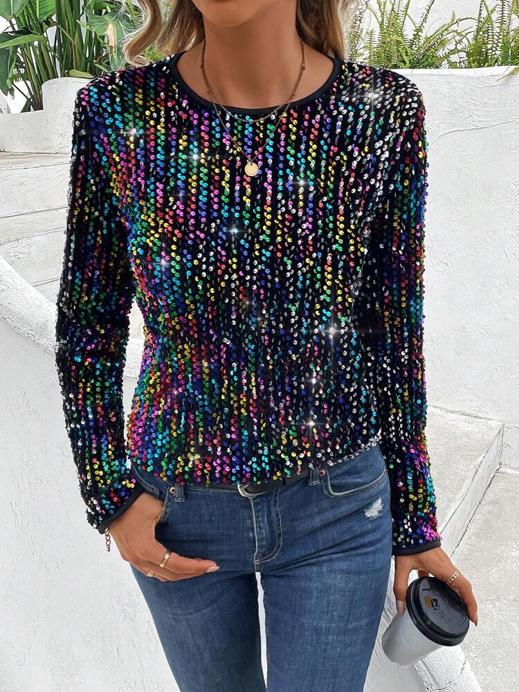 Solid Sequin Tee
