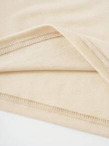 SHEIN EZwear 萬聖印花T恤 - 杏色 - 查看 5