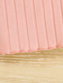 SHEIN 休閒木耳邊 羅紋針織純色女童（小）背心 - 紫丁香色 - 查看 3