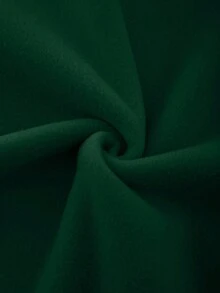 INAWLY Plus Halloween Print Thermal Lined Sweatshirt Pullover Fall Sweatshirt - Dark Green - View 5