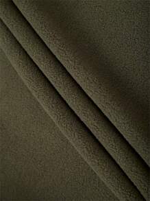 男士拉鍊抓絨背心開襟衫運動服男士 - 軍綠色 - 查看 5