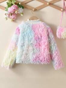 SHEIN Garota pré-adolescente 1 Peça Tie Dye Difuso Casaco