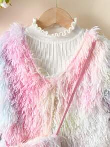 SHEIN Garota pré-adolescente 1 Peça Tie Dye Difuso Casaco