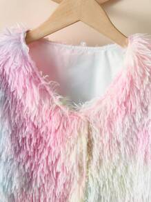 SHEIN Garota pré-adolescente 1 Peça Tie Dye Difuso Casaco