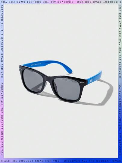 JNSQ 1 件儿童时尚椭圆形镜框眼镜，适合户外活动