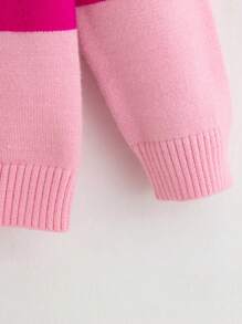 SHEIN Cô Gái Trẻ Khối màu Áo len - Hồng - Xem 6