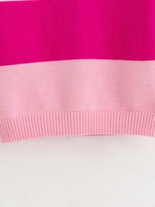 SHEIN Cô Gái Trẻ Khối màu Áo len - Hồng - Xem 7