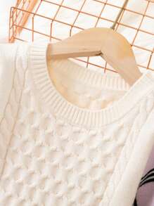 SHEIN Cô Gái Trẻ In kẻ sọc tay áo lá sen Váy 2 trong 1 - Nhiều màu - Xem 6