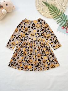 Jeune Fille Robe Halloween & Léopard