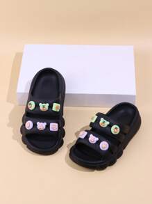 1 Paar Leichte Und Modische Schwarze Slipper Für Freizeit, Outdoor Und Strandkleidung - Schwarz - Übersicht 6