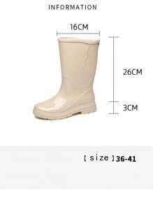 Của phụ nữ Sành điệu Đơn giản Ngoài trời Thoải mái Giày Mưa - Màu be - Xem 4