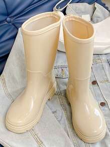 Của phụ nữ Sành điệu Đơn giản Ngoài trời Thoải mái Giày Mưa - Màu be - Xem 6