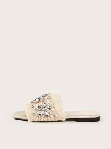 Của phụ nữ Thoải mái Và Sành điệu Dép phẳng Đối với Giải trí Mùa hè Mặc - Màu be - Xem 2