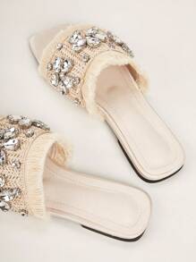 Của phụ nữ Thoải mái Và Sành điệu Dép phẳng Đối với Giải trí Mùa hè Mặc - Màu be - Xem 4