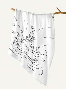 1pc Water Ripple Digital Print Photography Blanket - Multicolor - View 2