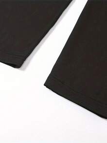 Women's Casual 2 Pieces Set, Long Sleeve Top And Jogger Pants - Black - View 5